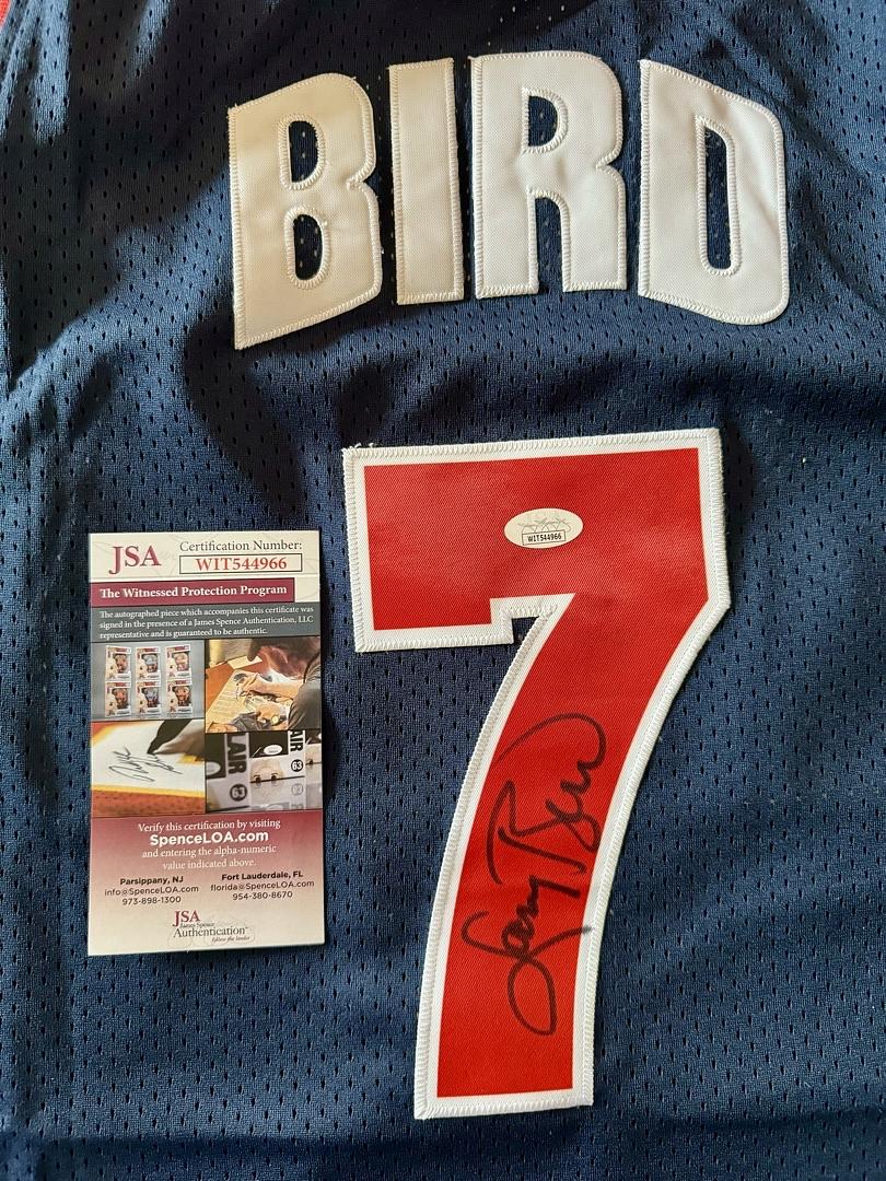 Larry Bird Signed Mitchell & Ness signed Team USA Jersey - JSA COA